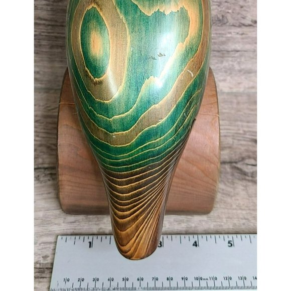 Hand Carved Two-Tone Wood Perched Quail Bird Figurine On Wooden Log 11" - Picture 15 of 15